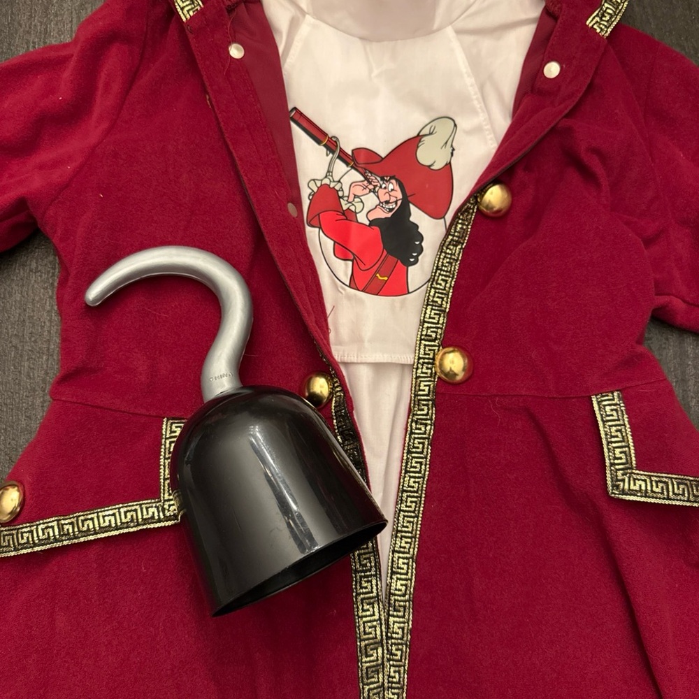From Disney World Pirate Captain Hook Jacket with Gold Accents costume